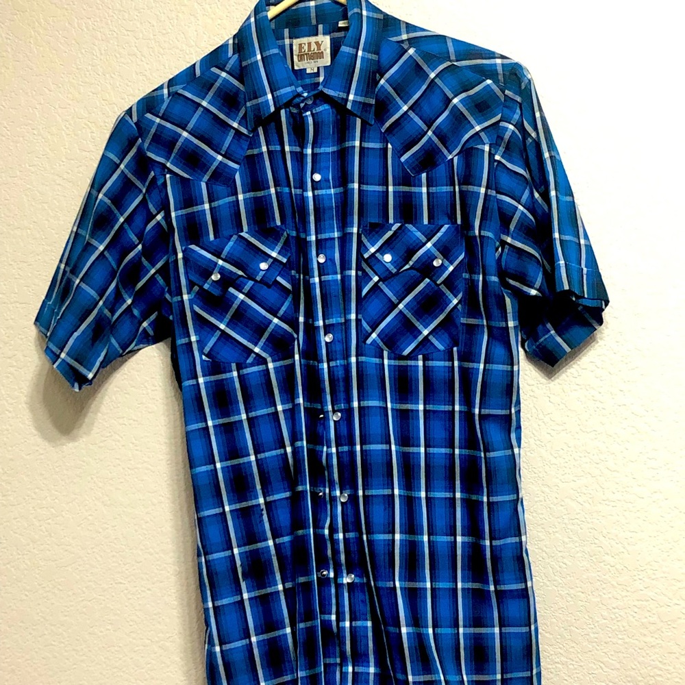 Blue plaid shirt